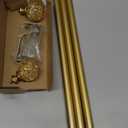 TVWOO Gold Decorative Crystal Curtain Rods:18-60 Inch Heavy Duty Adjustable Window Curtains Rods for Bedroom Living Room,Brass Golden Modern Girly Acrylic Drapery Rod with Sheer Bling Foil Finials