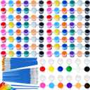 160PCS Mini Acrylic Paint Set,Washable Paint Set for Kids,10 Set 12 Colors Acrylic Paint Strips with 40PCS Paint Brushes,Paint Pots for Kids DIY Painting Arts,Perfect for Classroom Home Party Favors