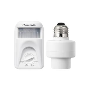 DEWENWILS Motion Sensor Light Socket, E26/E27 Screw in Dusk to Dawn Sensor Adapter, 120V Motion Activated Switch and Light Socket Kit for Garage, Porch, Basement, ETL Listed