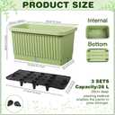 3 Pcs Large Rectangular Planter Boxes Outdoor, Green, 20 Inches