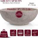 Gusto Nostro 8" Decorative Travertine Bowl for Coffee Table - Elegant Centerpiece, Aesthetic Fruit Bowl for Kitchen Counter - Heavy Stone Entryway Catch all, Jewelry, Potpourri - Travertine Decor
