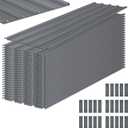 Metal Roof Panels 20 pcs 6.1ft Galvanized Steel Corrugated Tin Roofing Panels Gazebo Top Cover Garages,Sheds, Stables and Mobile Homes Replacement for Patio Outdoor Garden, Gray