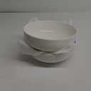 DOWAN Serving Bowls, 9.5" Large Salad Bowls for Entertaining, Side Dishes, Pho, Pasta, Centerpiece Bowls for Dinner Parties, Kitchen Decor, Microwave & Dishwasher Safe, White