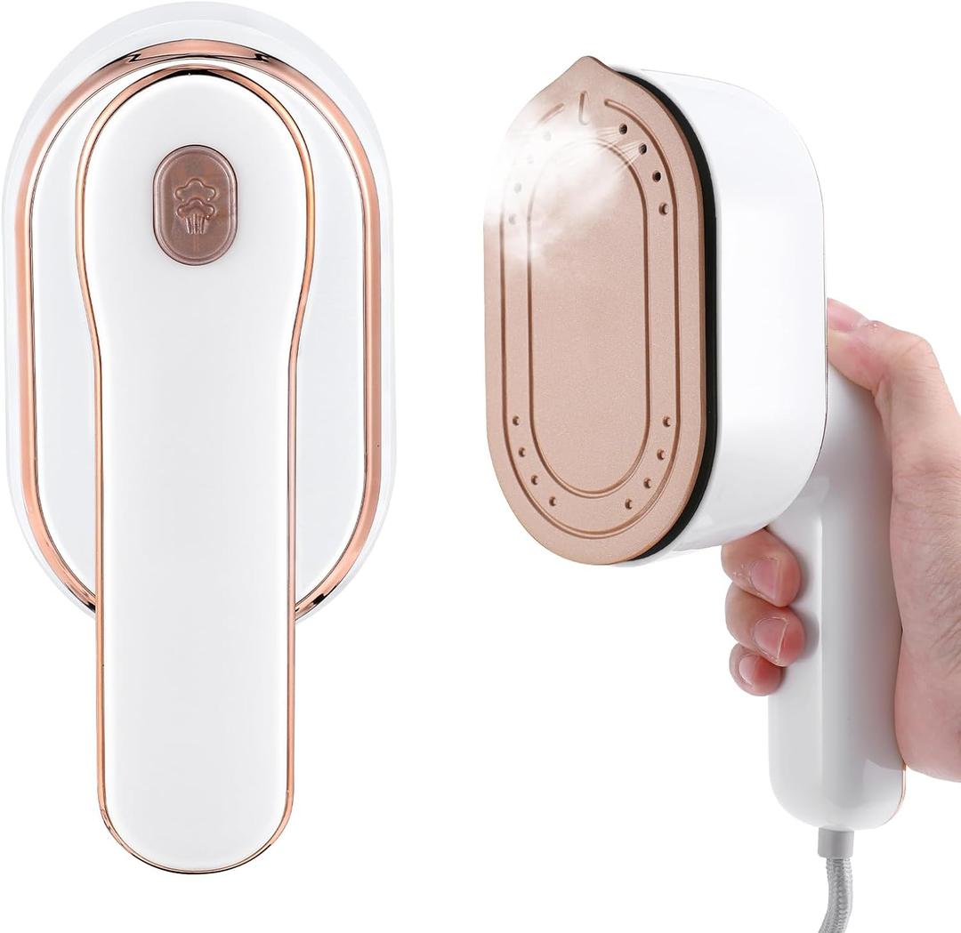Mini Steam Iron for Clothes, Biupky Travel Steamer for Clothes Portable, Micro Steam Iron Mini Handheld Steamer Support Dry And Wet Ironing for Home Travel (White)