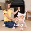Baby Doll Stroller Toy for Girls - Foldable Lightweight Pretend Baby Stroller for Dolls with Safety Straps - Realistic Doll Carriage for 18 to 20 Inch Dolls