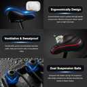 Xmifer Oversized Bike Seat, Comfortable Bike Seat - Universal Replacement Bicycle Saddle - Waterproof Leather Bicycle Seat with Extra Padded Memory Foam - Bicycle Seat for Men/Women
