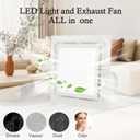 Bathroom Exhaust Fan with Light 125 CFM, 9.5" Panel, 0.7 Sone Low NoiseCutout Size 8"x8"Duct 4 Inch Quiet Bath Ceiling Vent Fan Combo with 6500K 1200LM LED Light, for Bathroom, Laundry, Shower