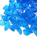 GRISUN Caribbean Blue Fire Glass for Fire Pit - 1/2 Inch Tempered Glass Rocks for Natural or Propane Fireplace, Safe for Outdoors and Indoors Firepit Glass, 10 Pounds