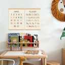 XYDEG Toddler Room Decor Alphabet Numbers Poster ABC Banner Poster Hanger Frame Set of 2,Nursery Wall Decor,Toddler Bedroom Playroom Wall Art Decor with Wooden Frames,12x16 (Morandi color)