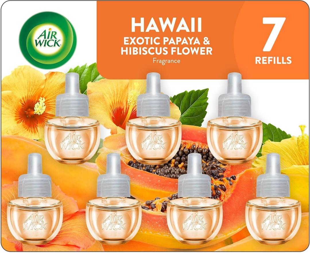 Air Wick Plug in Scented Oil Refill, 7 ct, Hawaii, Air Freshener, Essential Oils