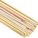 Wooden Dowel Rods 5/16 x 24 Inch Round Unfinished Hardwood Craft Sticks for DIY Lollipops Cake Support, 50 Pieces