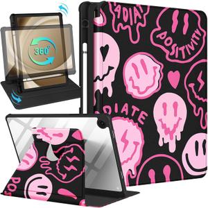 Kidcube for Samsung Galaxy Tab A9 Plus Case 11 Inch for Women Girls Cute Folio Cover with Pencil Holder Aesthetic Cool Unique Design Rotating Stand Teens for Tab A9+ Plus Tablet Case SM-X210/X216/X218