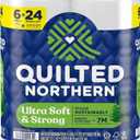 Quilted Northern Ultra Soft & Strong Toilet Paper, 6 Mega Rolls = 24 Regular Rolls, 5X Stronger*, Premium Soft Toilet Tissue with Recyclable Paper Packaging (295 sheet (Pack of 6))