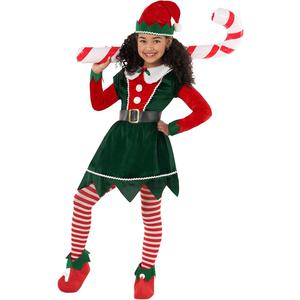Morph Elf Costume For Girls - Christmas Elf Dress For Kids - Festive Holiday Outfit - Perfect For Christmas Celebrations Large