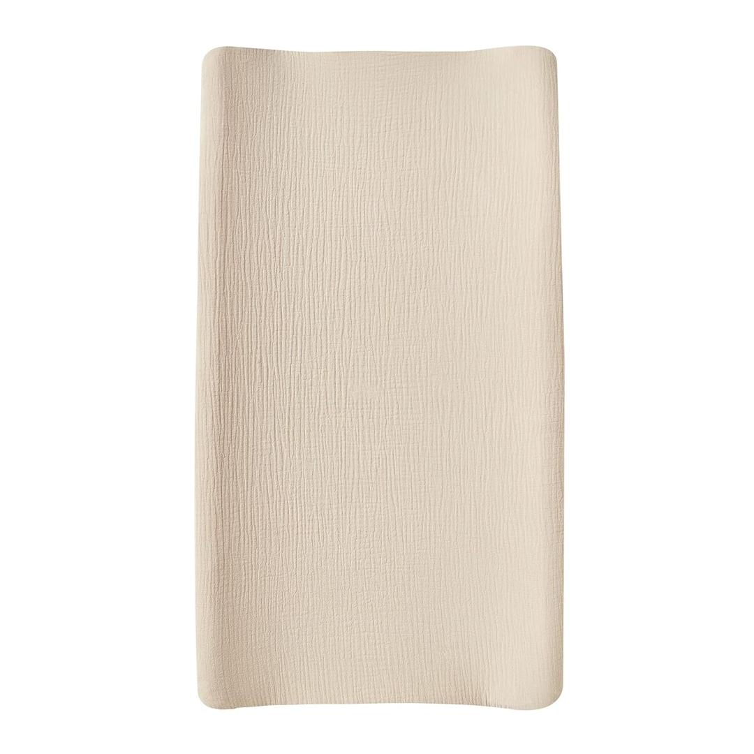 Muslin Changing Pad Cover,Ultra Soft Breathable Diaper Changing Table Cover for Baby Boys Girls,Neutral Fitted Changing Pad Sheets (Sand)