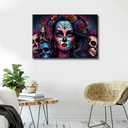 TUMOVO Mexican Woman Pictures Pictures 1Piece Canvas Wall Art for Living Room Black Artwork Modern House Decoration Framed Ready to Hang Posters and Prints 36x24in, 24"Wx36"H