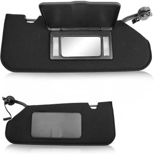 Jaronx Compatible with Chevrolet Corvette C6 Sun Visor 2005-2013, Left Driver and Right Passenger C6 Sunvisor Replacement with Vanity Mirror W/O Homelink, Replace 23142243 23142245