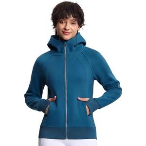 THE GYM PEOPLE Women's Zip Up Hoodies Fleece Workout Jackets Sweatshirts with Pockets Thumb Hole Size L