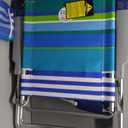 Rio Brands 17" Extended Height 4-Position Folding Beach, Camping, Lawn Chair, Blue/White/Green