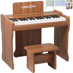 Kids Piano Keyboard, 37 Keys Digital Piano, Toddler Piano for Kids, Mini Baby Piano Toy, Kids Musical Instruments Sets, Wood Piano keyboard for kids Ages 3+,Brown