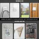 40 Pack Large Outdoor String Light Hooks - Reusable & Waterproof Adhesive Clips for Patio & Garden - Damage-Free, Clear Wire Holders for Christmas Garland, Decoration & Cable Management