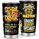 Ani-Cirla School Bus Driver Appreciation Tumbler, Best Bus Driver Gift, End of Year Gift for Men (20oz, Black1)