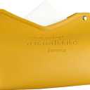 Tissue Box Cover Rectangle - Premium PU Leather Minimalist Tissue Holder - Modern Nordic Decor for Home, Office & Car - Decorative Tissue Cover for Table Vanity Nightstand Parlors Countertop (Yellow)