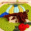 Punch Needle Kits Adults Beginner DIY Cute and Unique Cartoon Girl 8 in Hoop Embroidery Set for Beginners Perfect Gifts for Women, Moms, and Grandmas (Garden Girl)