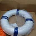 Lifebuoy Set 20Inch Life Preserver Ring and Water Floating Lifesaving Rope 98.4FT,Swim Foam Buoy,Swimming Pool Safety Throwing Ring with Perimeter Rope,Throwable Flotation Device