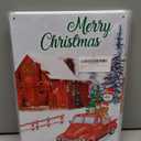 Christmas Decor Red Truck Wall Decor Merry Christmas Metal Tin Sign Christmas Tree Vintage Metal Tin Signs Country Retro Christmas Decorations Red Home Decor, Set of 6