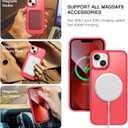 BENTOBEN Magnetic for iPhone 13 Case & iPhone 14 Case [Compatible with Magsafe] Translucent Matte Phone Case iPhone 13/14 Slim Shockproof Women Men Protective Cover for iPhone 13/14 6.1", Red