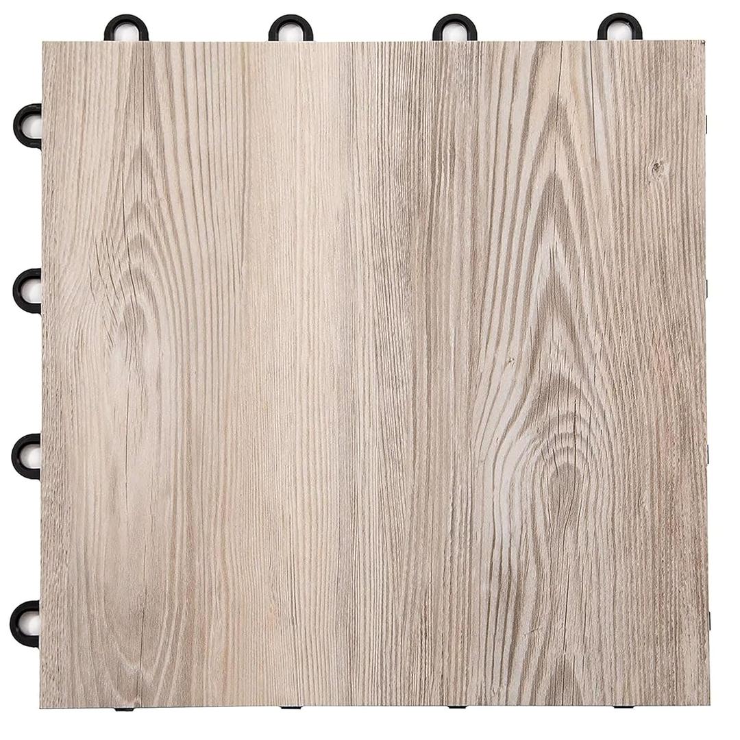 VersaStep by FlooringInc 12 x 12 Inch Interlocking Dance Floor Tiles, Portable Vinyl Dance Floor for Home Practice, 3/8 Inch Thick Snap Together Tap and Ballet Flooring, Beachwood, 52 Tiles, 52 Sq Ft