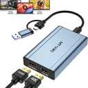 MT-VIKI HDMI Splitter Extended Display for Dual Monitors/Multi-Monitor, 4K@30Hz & 1080P@60Hz, USB 3.0 & USB C Adapter to HDMI for Windows & Mac, Required Driver Installation