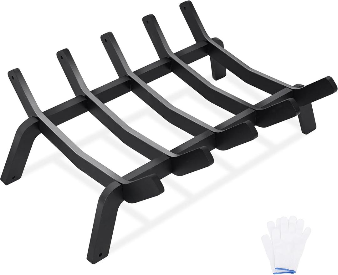1MORE Fireplace Grates 17 Inch - Heavy Duty Steel Fireplace Rack | Fireplace Log Holder for Indoor | Small Fire Place Grate| Fireplace Racks for Inside Fireplace| Firewood Grate| Wood Stove Grate