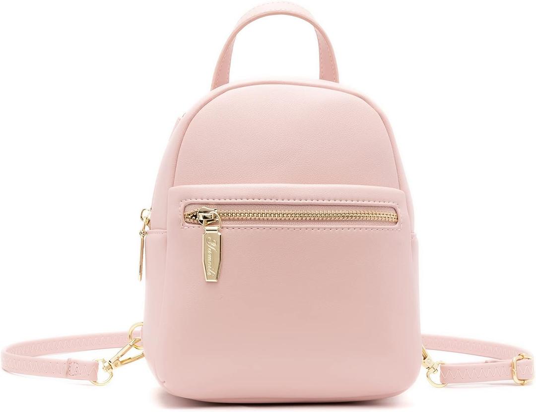 Mini Backpack Purse for Girls Teenager Cute Leather Backpack Women Small Shoulder Bag Handbags (Pink)