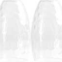 GO&SO 2-Pack Hand Blown Water Ripple Art Glass Lamp Shade for Light Replacement, 7.8"H,1.57" Fitter,E26 Base, Oval Glass Light Shade Cover, for Kitchen Island Mini Pendant Light/Table Lamp/Chandelier
