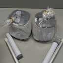 SetSail Toilet Brush and Holder 2 Pack, Self Closing Lid Toilet Bowl Brushes Holder and Extra Long Handle Ventilated Toilet Brush Set for Bathroom Cleaning, Nylon Bristles, White & Grey