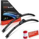 A-Premium Pack of 2 Windshield Wiper Blades with Wear Indicator & Towel - Compatible with Mitsubishi Outlander 2007-2013, Outlander Sport, Eclipse & Lexus RX300-24" and 21", Hook Connector