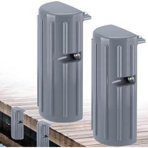 Dock Bumpers Fenders,Boat Dock Bumpers for Edge or Side,Marine Fender Guard,Vertical Protection,Soft Durable Construction,Includes Mounting Hardware,2Pack-Gray