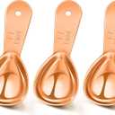 Patelai 3 Pieces Coffee Scoop Tablespoon Measuring Spoons Stainless Steel Coffee Scoops Short Handle Tablespoon for Tea Sugar Kitchen Gifts(15 ml,Rose Gold)