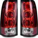 AUTOSAVER88 Tail Lights Compatible with 1999-2002 Chevy Silverado 1500/2500/3500, 99-06 GMC Sierra, 2007 GMC Sierra Classic models Clear Lens Red Housing Taillights Pair (ONLY Fit Fleetside Models)