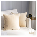 Stellhome Super Soft Velvet Throw Pillow Covers Square Pillowcase for Bed Couch Sofa Bench, 18 x 18 inch (45 cm), Beige, Pack of 2