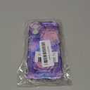 XIZYO Case for iPhone 16, Colorful Retro Oil Painting Flower Cute Floral Aesthetic Curly Wave Frame Laser Glossy Reflective Exquisite Stylish Protective Cover Women Girls-Peony Flower/Purple