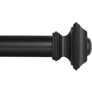 Ivilon Drapery Treatment Window Curtain Rod - Square Design 1 1/8 Rod. 28 to 48 Inch. Black