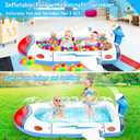 Kiddie Pool for Toddlers, Splash Pad for Kids Ages 4-8, 68" Inflatable 3-in-1 Swimming Pool for Kids, Backyard and Outside Sprinkler Play Mat Wading Pool for 3 4 5 6 Year Old