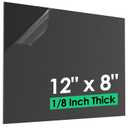 ABS Plastic Sheet 1/8 Inch Thick (3mm) - 12" x 8", Black Waterproof Rigid Thermoplastic Board for Signs, Crafts, DIY Projects (Pack of 1)