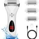 Electric Foot Callus Remover Kit, Elmchee Rechargeable Callous removers 3 Grinding Heads Waterproof Foot Scrubber File, Professional Pedicure Tools kit Feet Care for Dead, Cracked Dry Skin