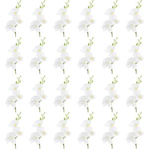 LARDUX 24 PCS Artificial Flowers for Floating Candles Wedding Centerpiece Mini Orchid Flower Filler Vase Fillers for Wedding Dinning Table Party Home Restaurant Decoration