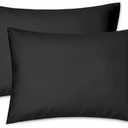 EXQ Home Toddler Pillowcases 13x18 Travel Pillow Case Set of 2, Small Pillow Case for Baby Pillow Sized 12x16, 13x18, Kids Pillowcases 2 Pack Machine Washable (Black)
