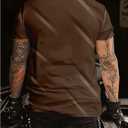 SOLY HUX Men's Short Sleeve Graphic Tees Crew Neck T Shirt Summer Casual Tops (Brown, L)